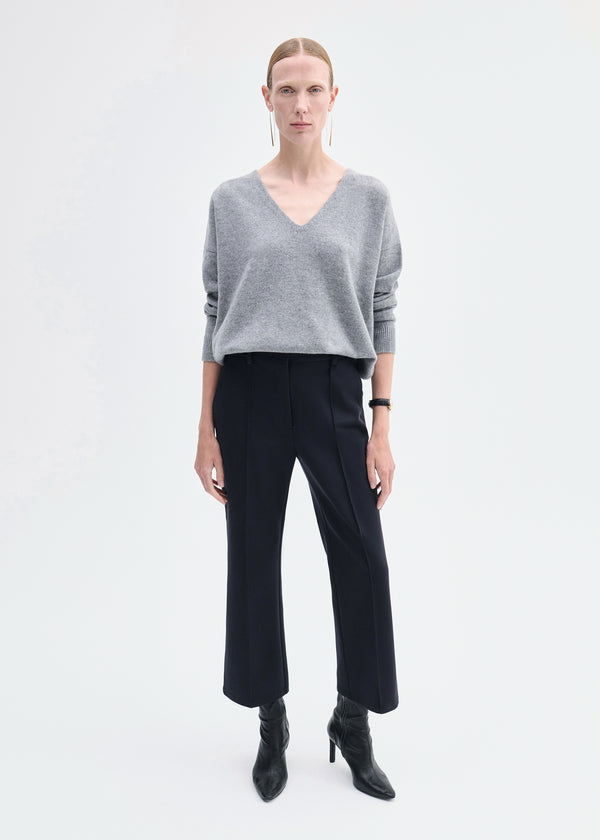 co Cropped Flared Pant in Scuba Black