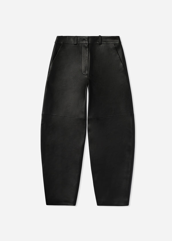 Co Cropped Leather Trouser Black