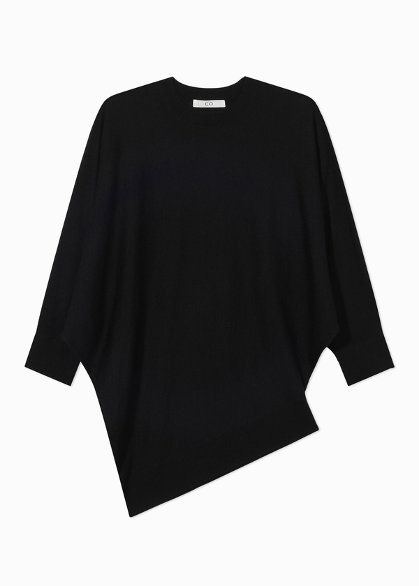 Co Draped Knit Top In Fine Cashmere Black