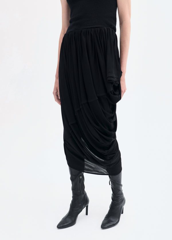 Co Draped Skirt In Viscose Jersey Black