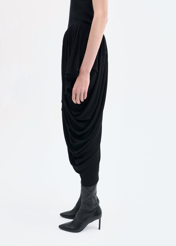 Co Draped Skirt In Viscose Jersey Black