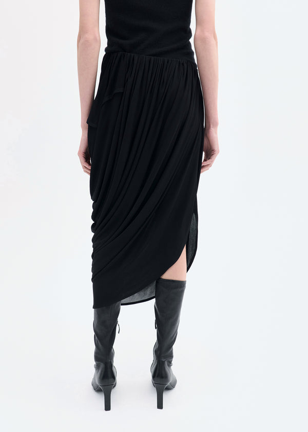 Co Draped Skirt In Viscose Jersey Black