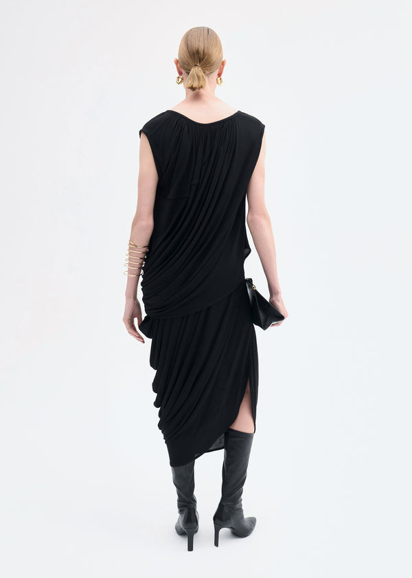 Co Draped Top In Crepe Jersey Black