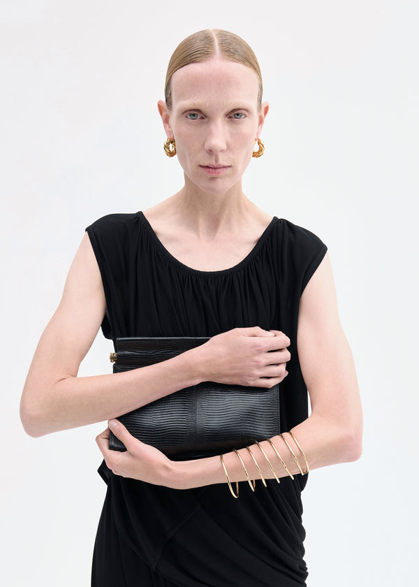 Co Draped Top In Crepe Jersey Black