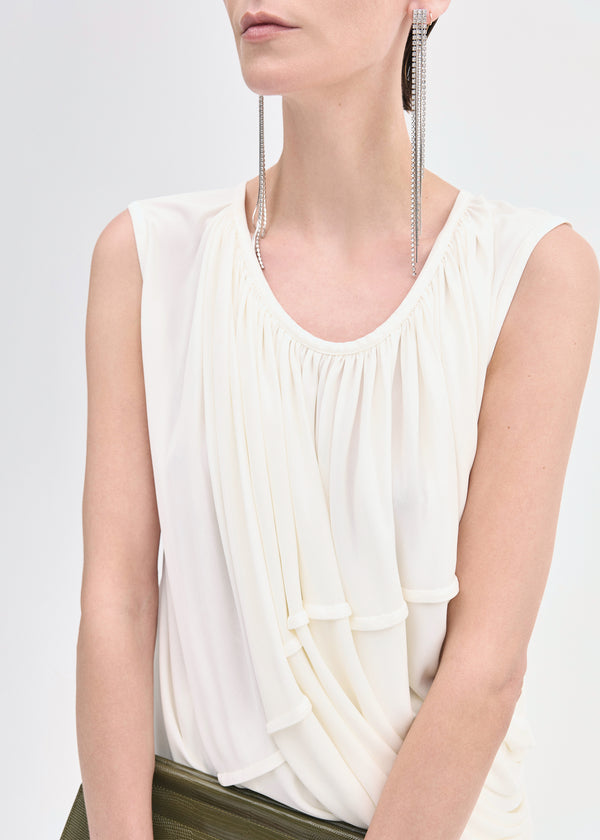 Co Draped Top In Viscose Jersey Ivory
