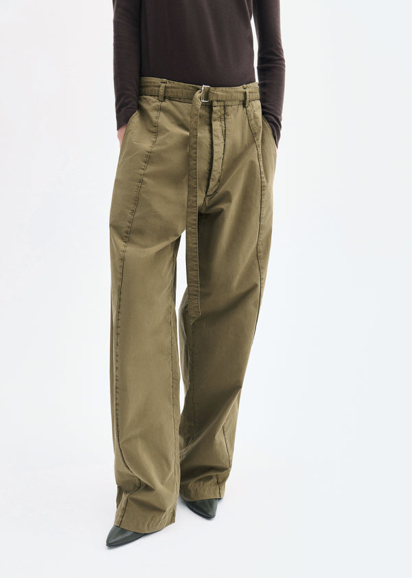 Co Drop Waist Pant In Cotton Twill Olive