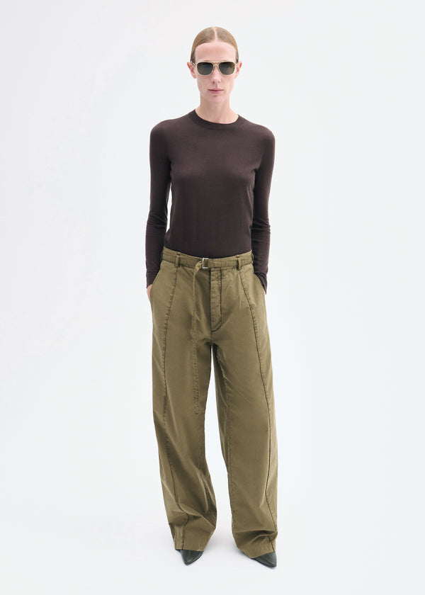 co Drop Waist Pant in Cotton Twill Olive