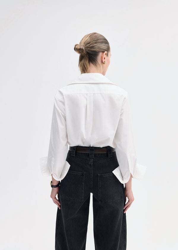 Co Fitted Shirt In Cotton Poplin White