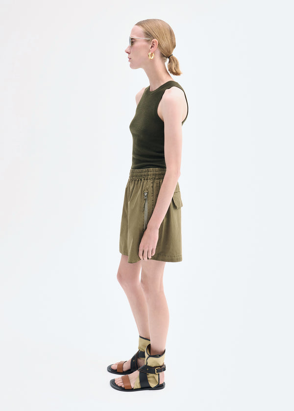 Co Fitted Tank In Fine Cashmere Olive