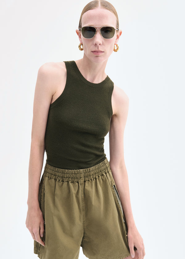 co Fitted Tank in Fine Cashmere Olive