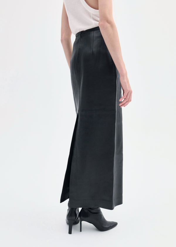 Co Full-Length Pencil Skirt In Leather Black