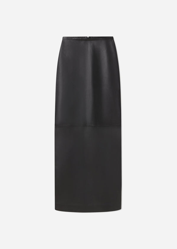Co Full-Length Pencil Skirt In Leather Chocolate