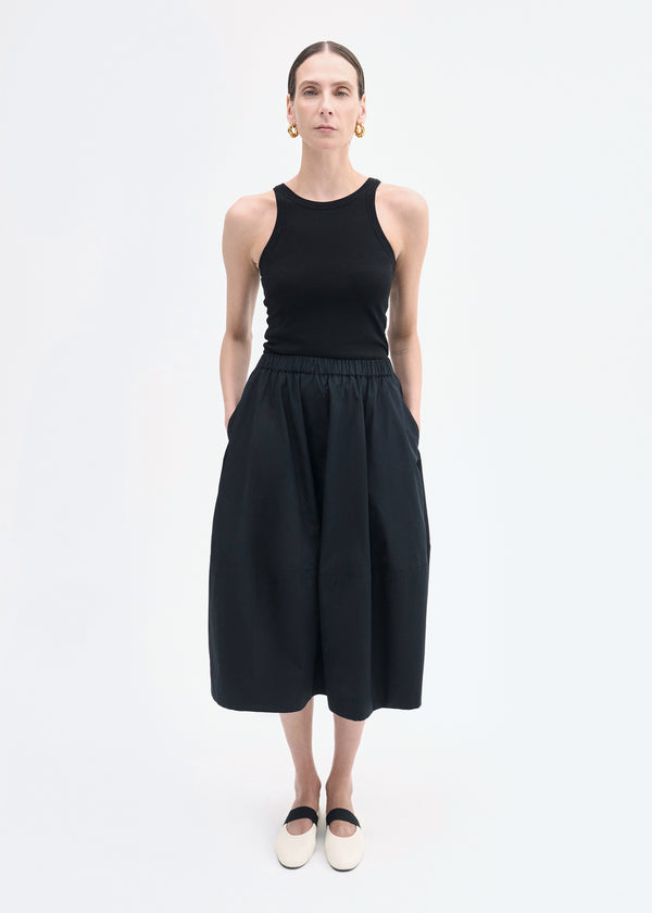 Co Full Skirt In Cotton Poplin Black