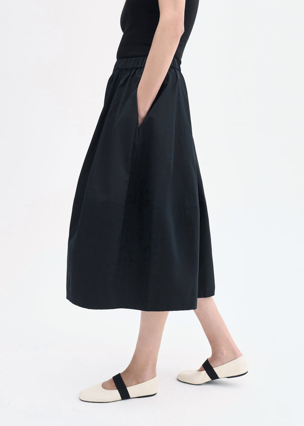 Co Full Skirt In Cotton Poplin Black