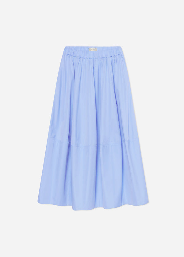Co Full Skirt In Cotton Poplin Blue