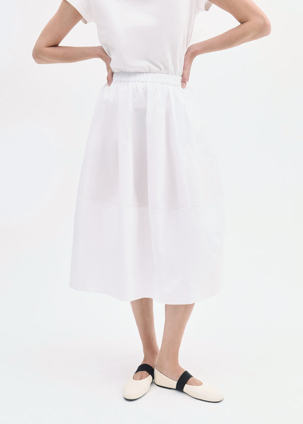 Co Full Skirt In Cotton Poplin White