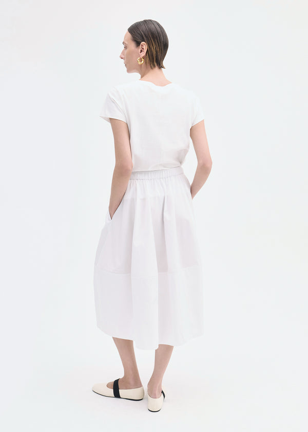 Co Full Skirt In Cotton Poplin White