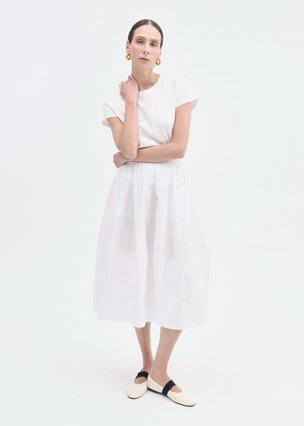 co Full Skirt in Cotton Poplin White