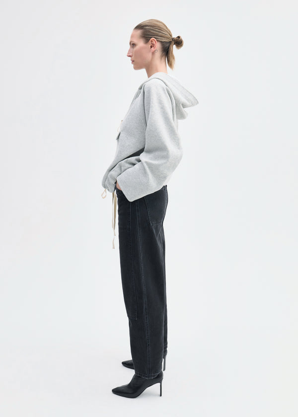 Co Hooded Pullover In Scuba Jersey Heather Grey