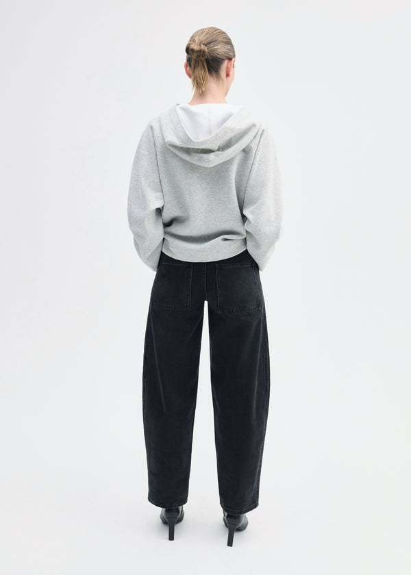 Co Hooded Pullover In Scuba Jersey Heather Grey