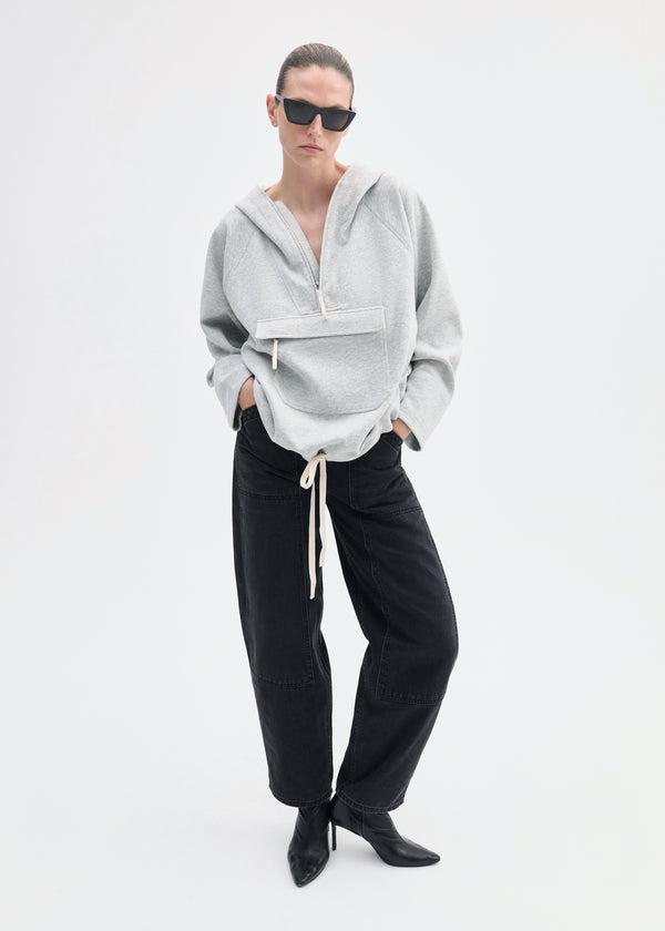 co Hooded Pullover in Scuba Jersey Heather Grey