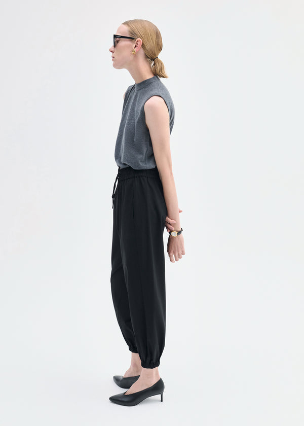 Co Jogger Pant In Stretch Wool Suiting Black