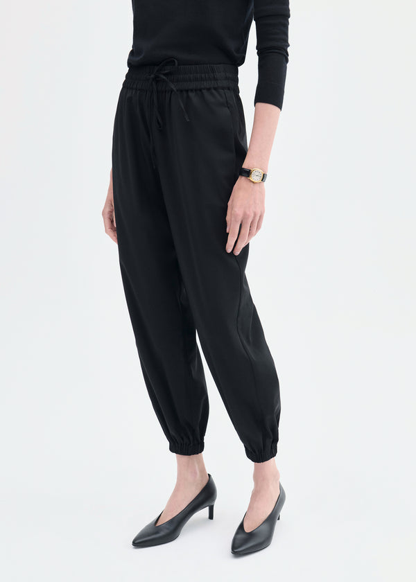 Co Jogger Pant In Stretch Wool Suiting Black