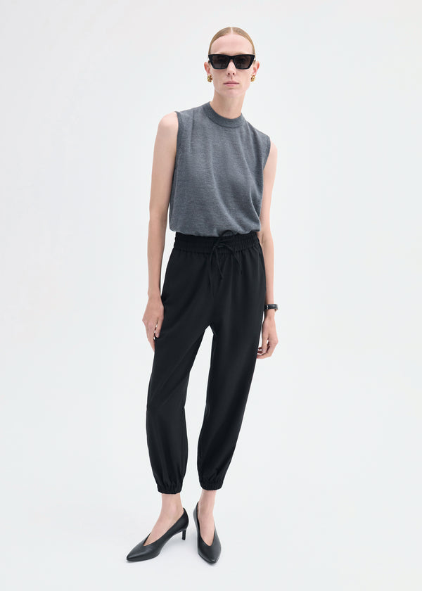 co Jogger Pant in Stretch Wool Suiting Black