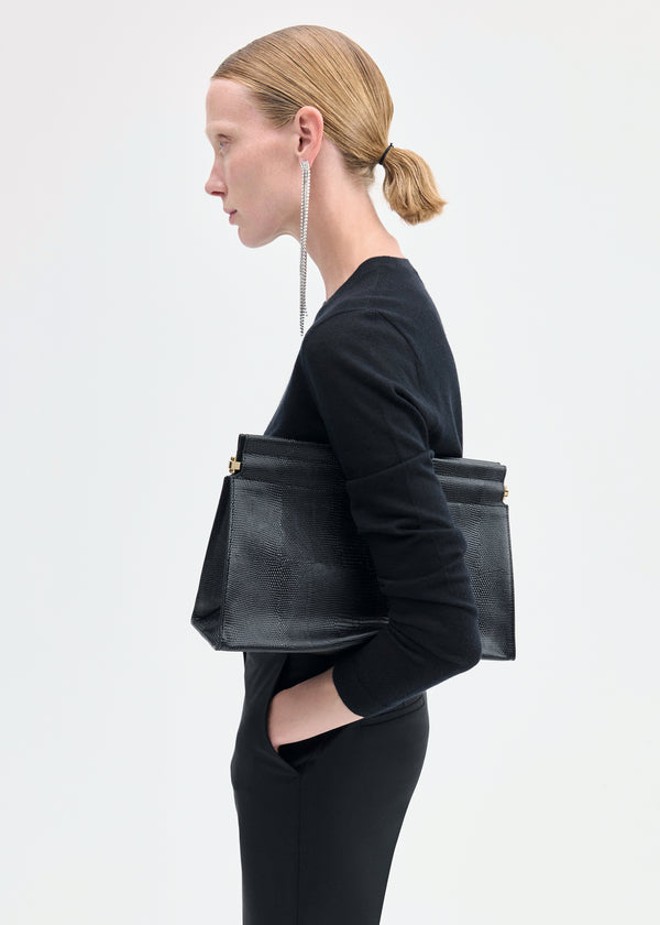 Co Long Sleeve Crew In Fine Cashmere Black