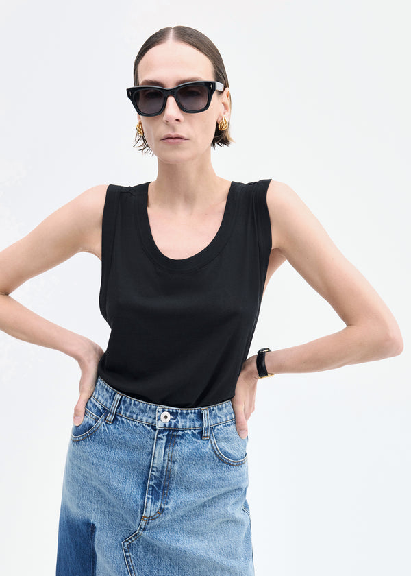 Co Loose Tank In Slub Jersey Black