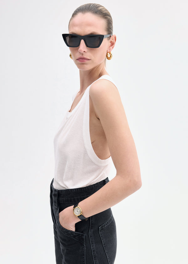 Co Loose Tank In Slub Jersey White