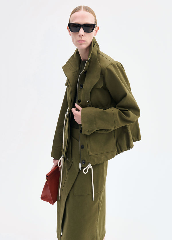 Co Military Jacket In Brushed Cotton Olive