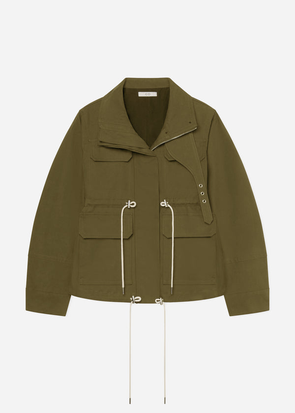 Co Military Jacket In Brushed Cotton Olive