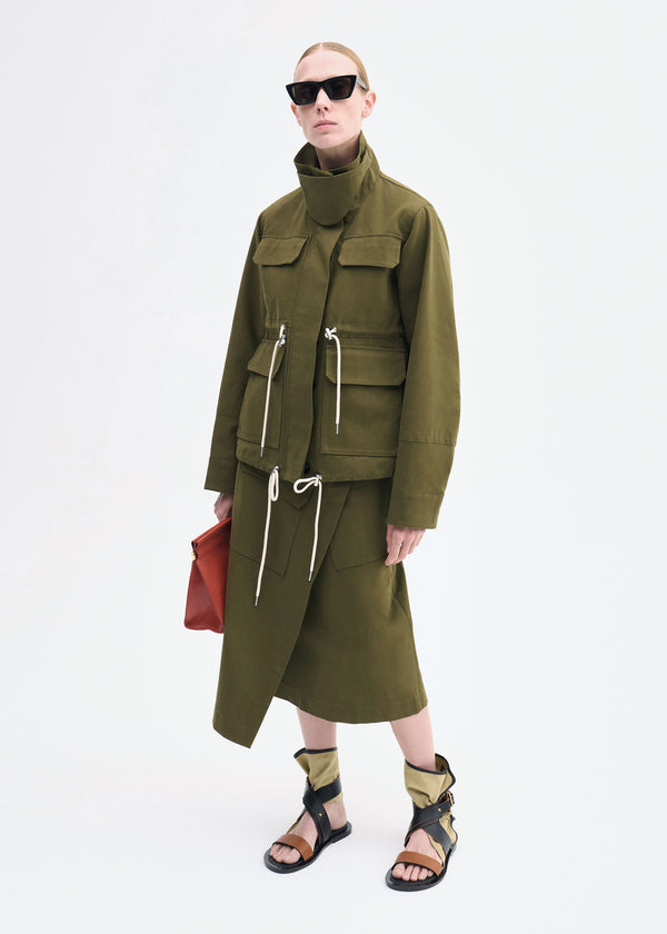 co Military Jacket in Brushed Cotton Olive