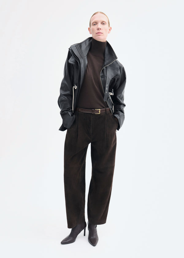 Co Military Jacket In Leather Chocolate