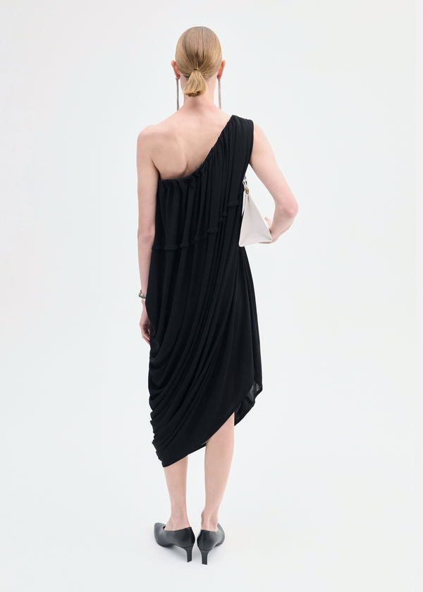 Co One-Shoulder Dress In Viscose Jersey Black