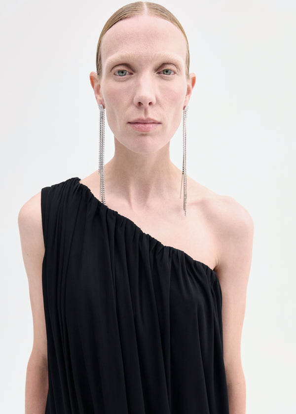 Co One-Shoulder Dress In Viscose Jersey Black