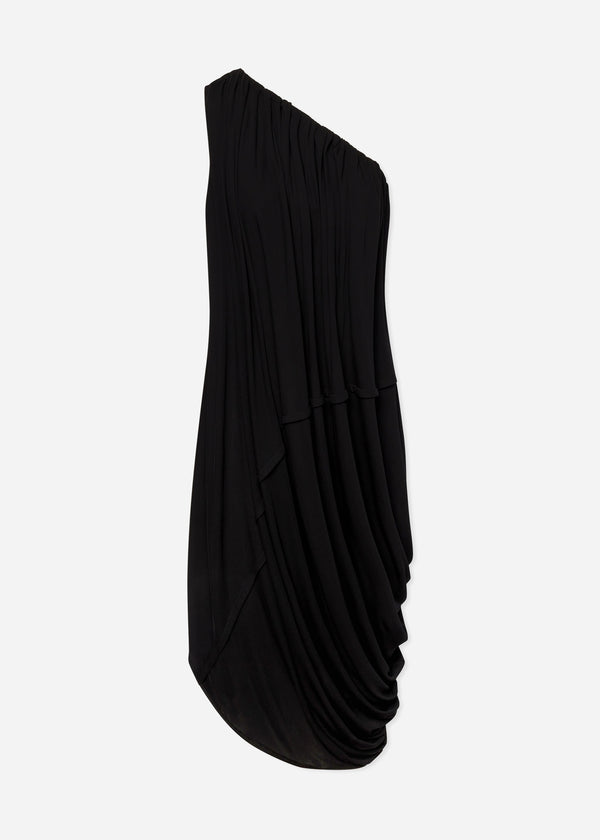 Co One-Shoulder Dress In Viscose Jersey Black