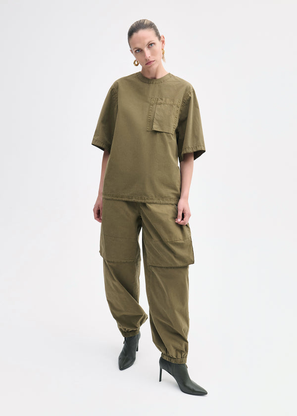 Co Oversized Shirt In Cotton Olive