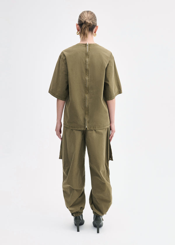 Co Oversized Shirt In Cotton Olive