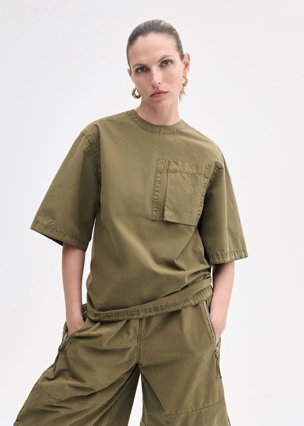 co Oversized Shirt in Cotton Olive