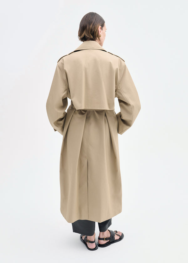 Co Oversized Trench In Cotton Twill Camel