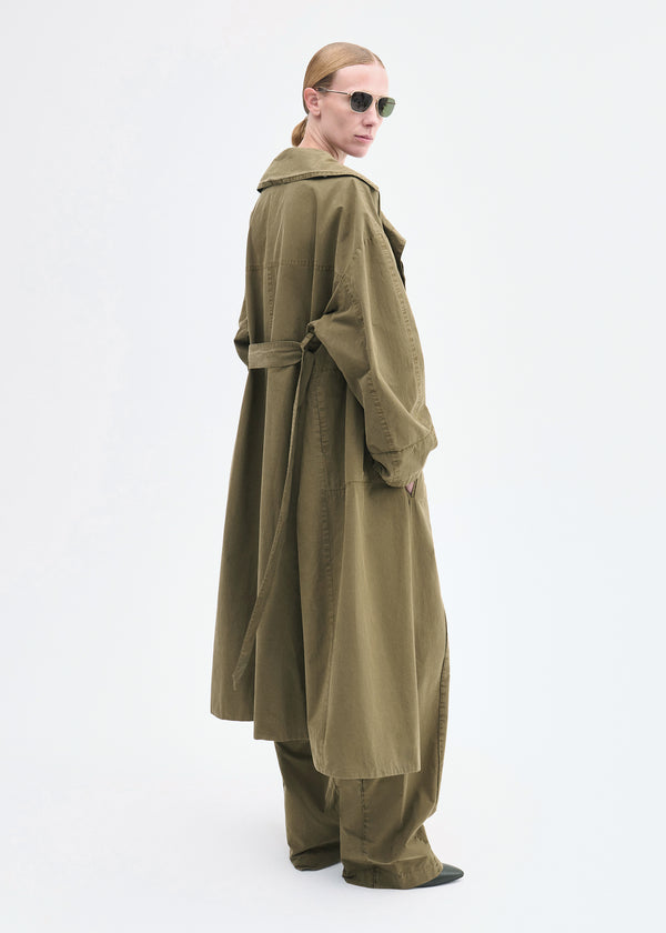 Co Oversized Trench In Cotton Twill Olive