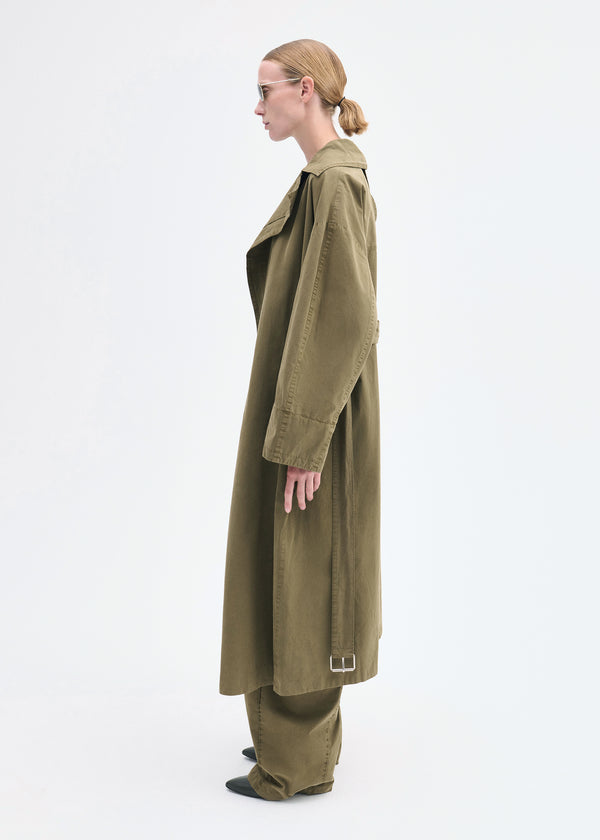 Co Oversized Trench In Cotton Twill Olive