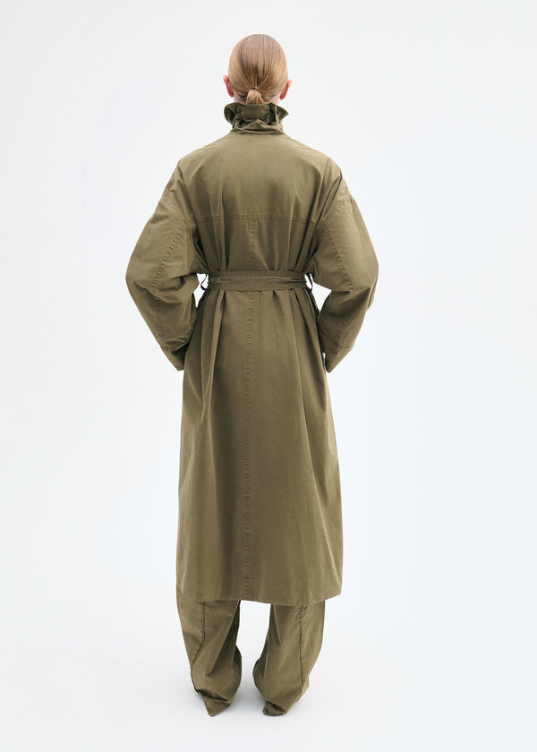 Co Oversized Trench In Cotton Twill Olive