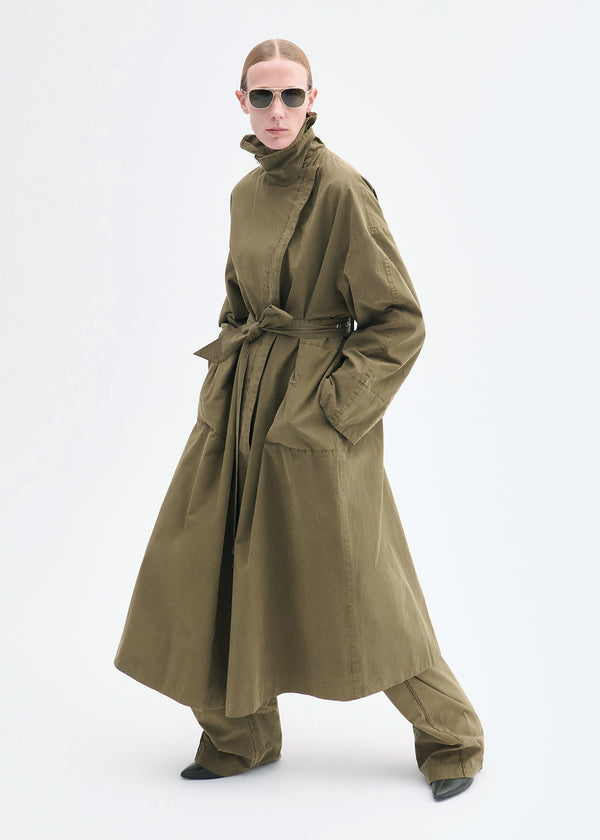 co Oversized Trench in Cotton Twill Olive