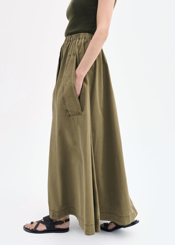 Co Parachute Skirt In Cotton Twill Olive