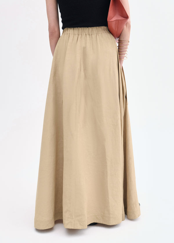 Co Parachute Skirt In Viscose Linen Camel