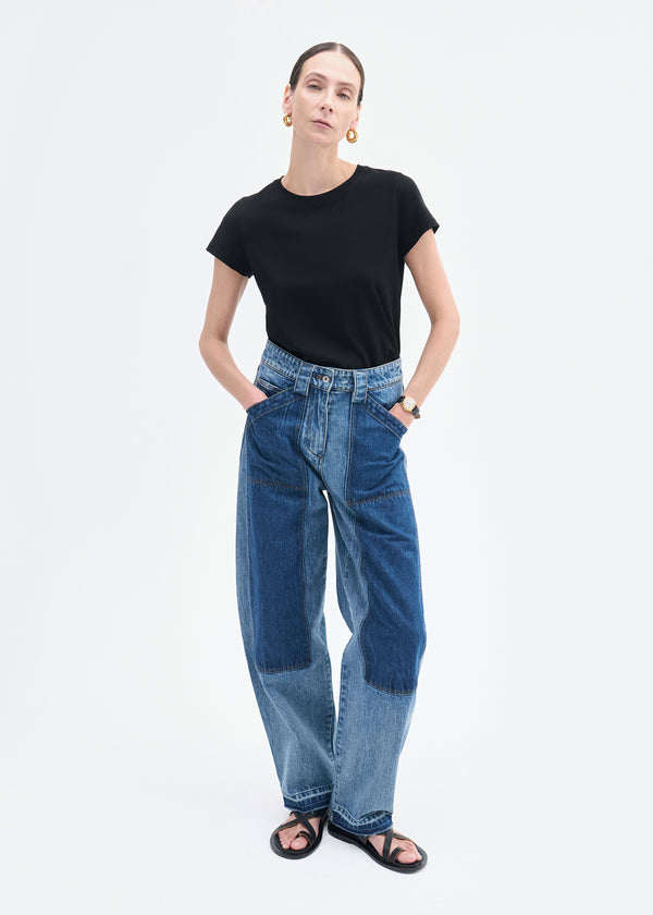 co Patchwork Pant in Denim Indigo