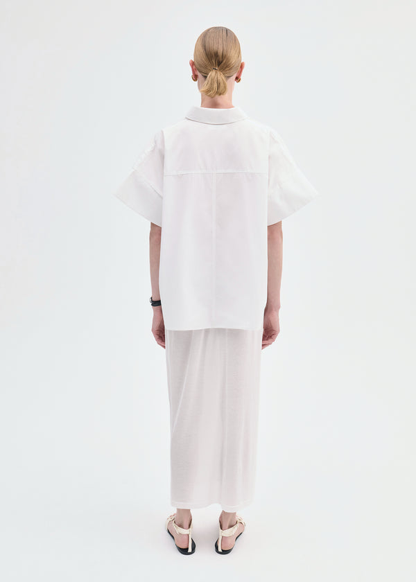 Co Pencil Skirt In Cotton Jersey -Ivory White